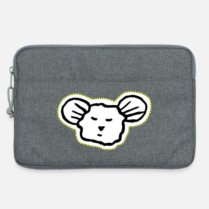 Cooles, schläfriges Maus-Gesicht Symbol - Laptoptasche 13" - Grau meliert