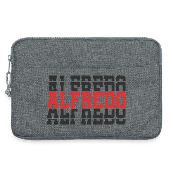 Alfredo T-Shirt mit gestapeltem Text, Geschenkidee, T-Shirt - Laptoptasche 13" - Grau meliert - Vorne