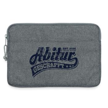 Abi Est 2026 - Abitur - Geschenk - Laptoptasche 13" - Grau meliert - Vorne