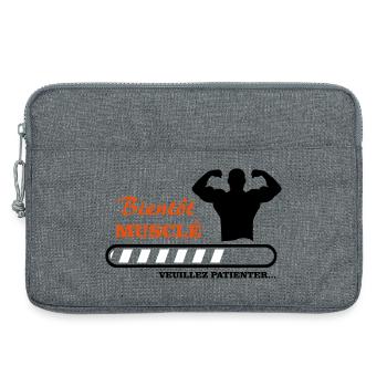 Bientôt musclé  - Sacoche pour ordinateur portable 13 pouces - gris chiné - Devant