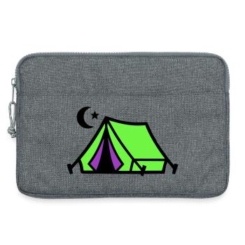 Camping Tent Moon Graphic - Laptop bag 13" - heather grey - Front