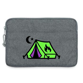 Tent Campfire Festival Icon - Laptop bag 13" - heather grey - Front