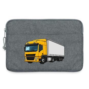 Gelber Lastwagen Illustration - Laptoptasche 13" - Grau meliert - Vorne