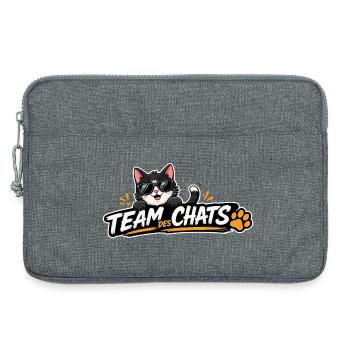 Team des Chats noirs horizontal - Sacoche pour ordinateur portable 13 pouces - gris chiné - Devant