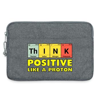 Think positively, like a proton - Laptop bag 13" - heather grey - Front