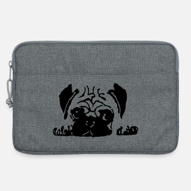 Mops - Laptoptasche 13" - Grau meliert