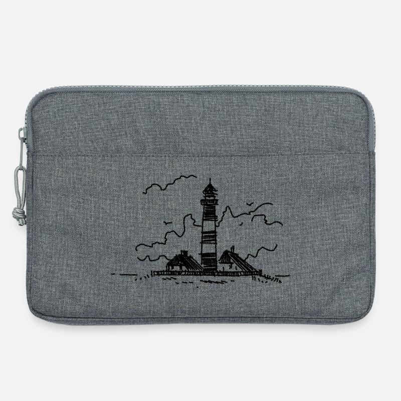 Leuchtturm Westerhever klassisch - Laptoptasche 13" - Grau meliert