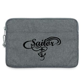 Sailor Waves Anchor Sail Sailing - Laptop bag 13" - heather grey - Front