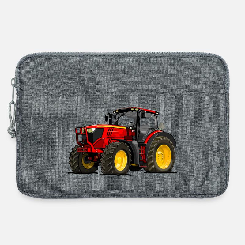 Traktor rot - Laptoptasche 13" - Grau meliert