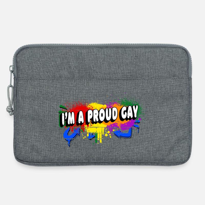 Ich bin ein stolzer Schwuler - Laptoptasche 13" - Grau meliert