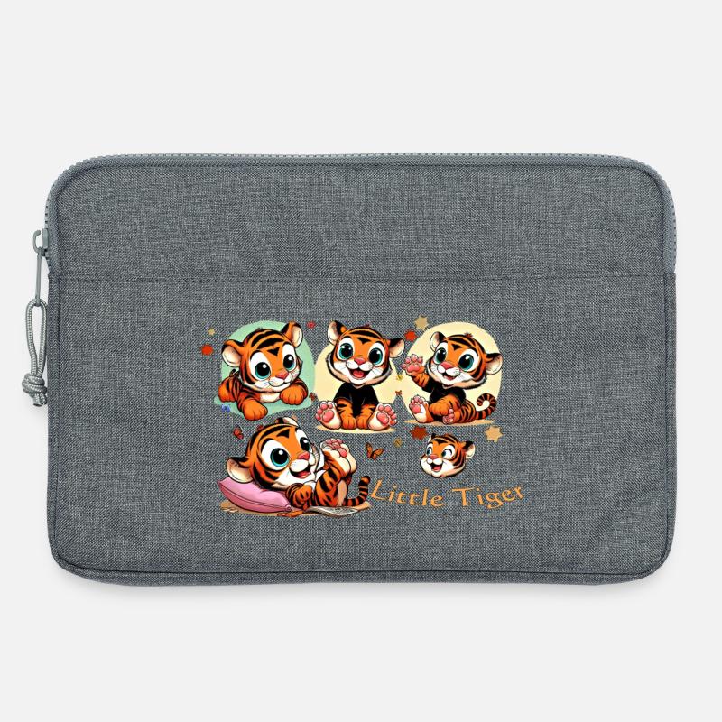 Kleines Tigerchen Spielwelt - Laptoptasche 13" - Grau meliert