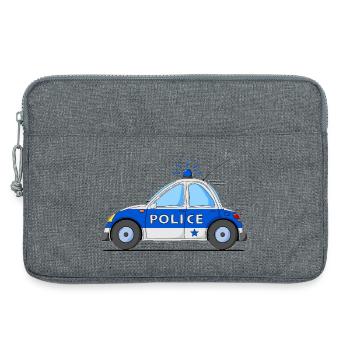 Voiture de Police Bleu - Sacoche pour ordinateur portable 13 pouces - gris chiné - Devant