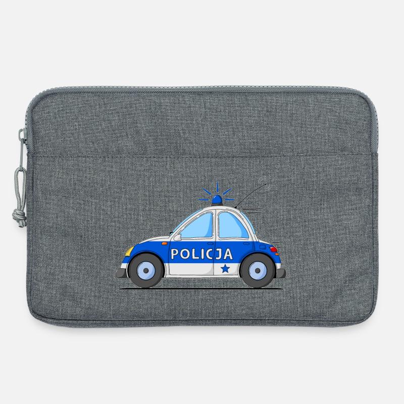 Polizeiauto Policja Blau - Laptoptasche 13" - Grau meliert