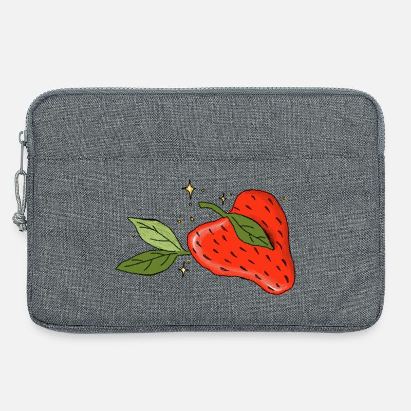 Herz-Erdbeere - Laptoptasche 13" - Grau meliert