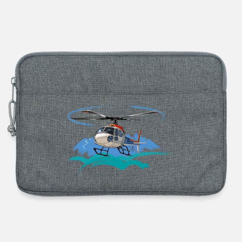 Helicopter approaching the mountains - Laptop bag 13" - heather grey