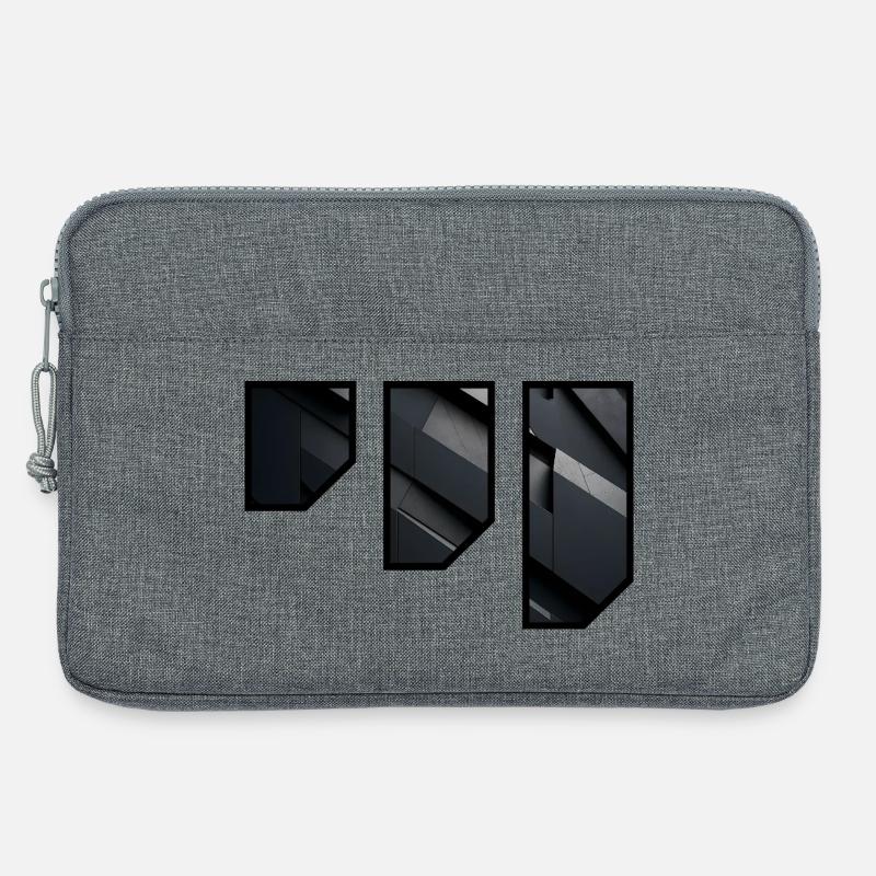 Geometric Dark Facade Pattern - Laptop bag 13" - heather grey