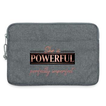 Puissant et parfaitement imparfait – Design Rose Gold - Sacoche pour ordinateur portable 13 pouces - gris chiné - Devant