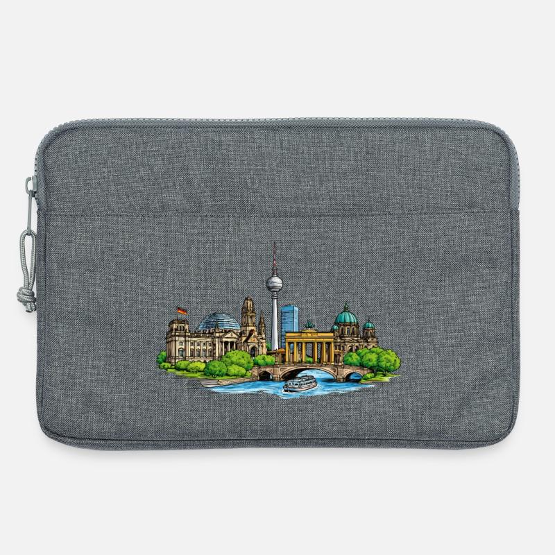 Berliner Skyline - Laptoptasche 13" - Grau meliert