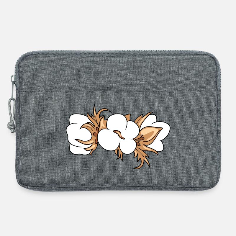 Blühende Baumwolle - Laptoptasche 13" - Grau meliert