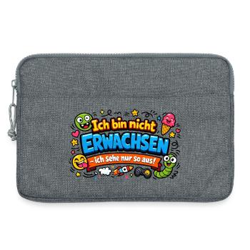 Ich bin nicht erwachsen Spruch Cartoon - Laptoptasche 13" - Grau meliert - Vorne