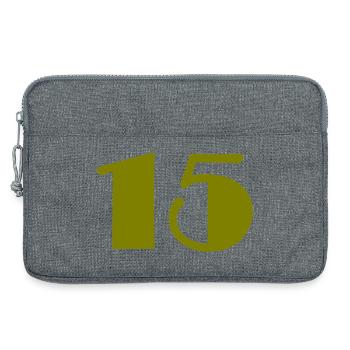 15. 15 ANS. 15e ANNIVERSAIRE. ANNIVERSAIRE 15 ANS. - Sacoche pour ordinateur portable 13 pouces - gris chiné - Devant