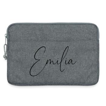 emilia / handschrift design personalisiert - Laptoptasche 13" - Grau meliert - Vorne