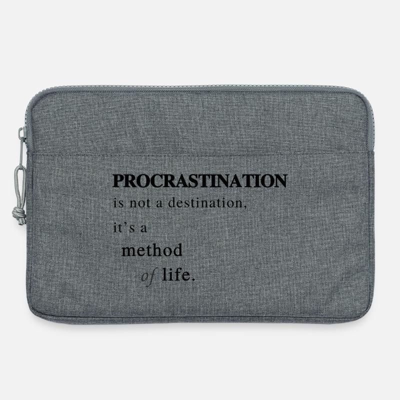 Prokrastination als Lebensmethode - Spruch - Laptoptasche 13" - Grau meliert