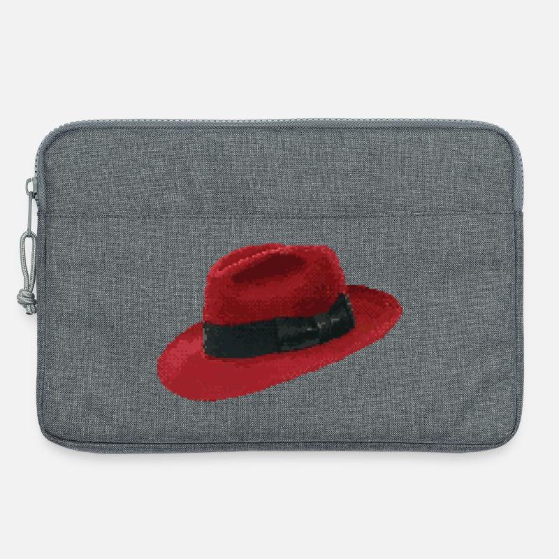 Retro Pixel Art Red Fedora Hat - Laptoptasche 13" - Grau meliert