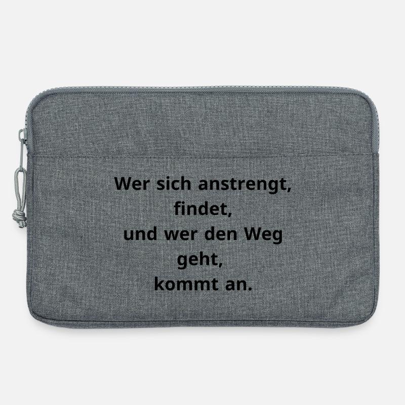 Erfolg & Fleiß: Wer sucht, der findet - Laptoptasche 13" - Grau meliert