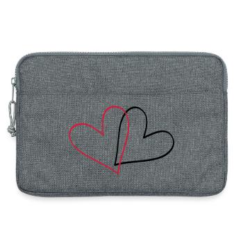 Heart heart gift idea partner look - Laptop bag 13" - heather grey - Front