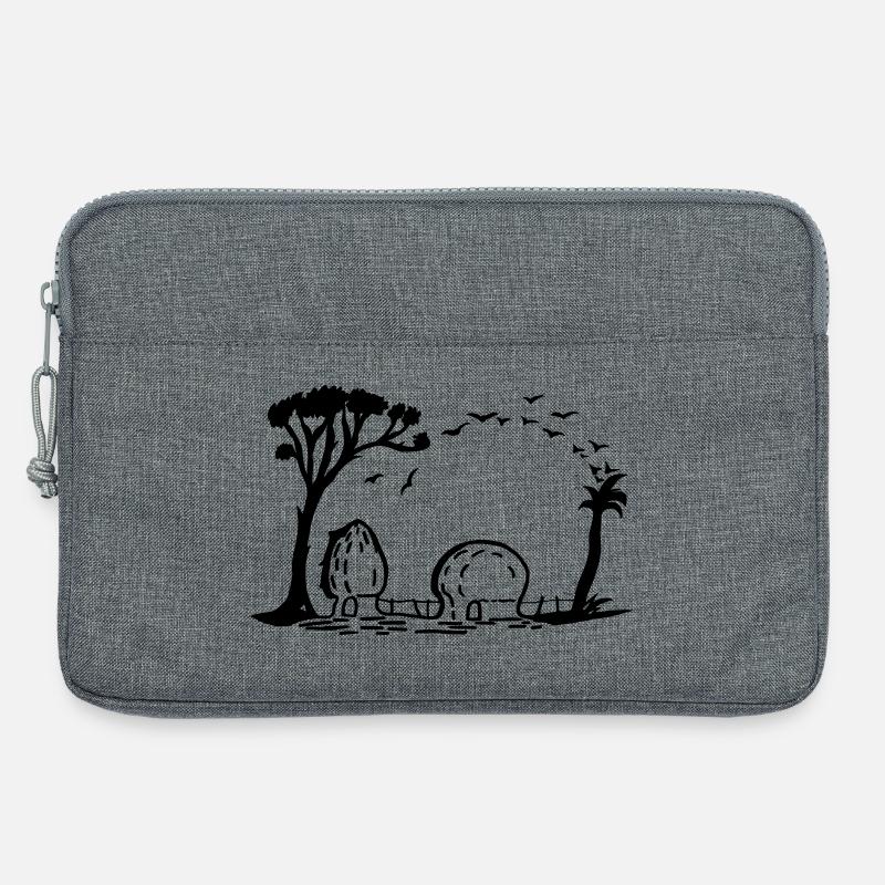Elefant Dorf Optische Täuschung - Laptoptasche 13" - Grau meliert