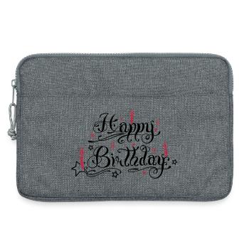 Joyeux anniversaire avec des bougies - Sacoche pour ordinateur portable 13 pouces - gris chiné - Devant