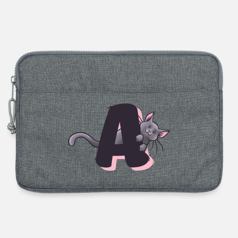 Katze Buchstabe A - Laptoptasche 13" - Grau meliert
