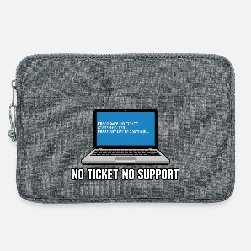 No Ticket No Support Admin IT-Support Spruch - Laptoptasche 13" - Grau meliert