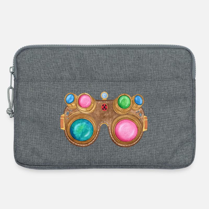 Regenbogen-Steampunk-Brille - Laptoptasche 13" - Grau meliert