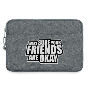 Assurez-vous que vos amis vont bien Logo de citation des amis - Sacoche pour ordinateur portable 13 pouces - gris chiné - Devant