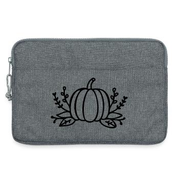 Line Art Kürbis Halloween Herbst - Laptoptasche 13" - Grau meliert - Vorne
