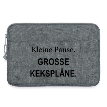 Kleine Pause – Große Kekspläne – schwarz - Laptoptasche 13" - Grau meliert - Vorne