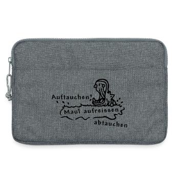 Hippopotame - Sacoche pour ordinateur portable 13 pouces - gris chiné - Devant