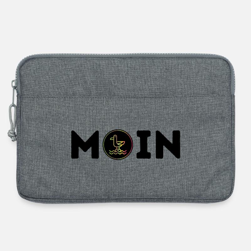 Moin mit Möwe - Laptoptasche 13" - Grau meliert