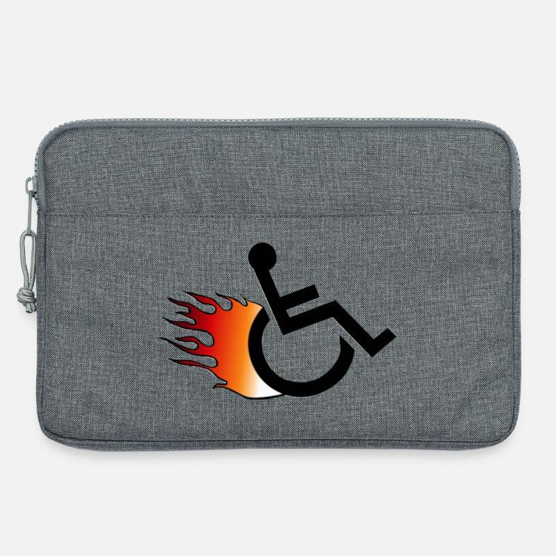 Flammender Rollstuhl. Rollstuhl mit Flammen # - Laptoptasche 13" - Grau meliert
