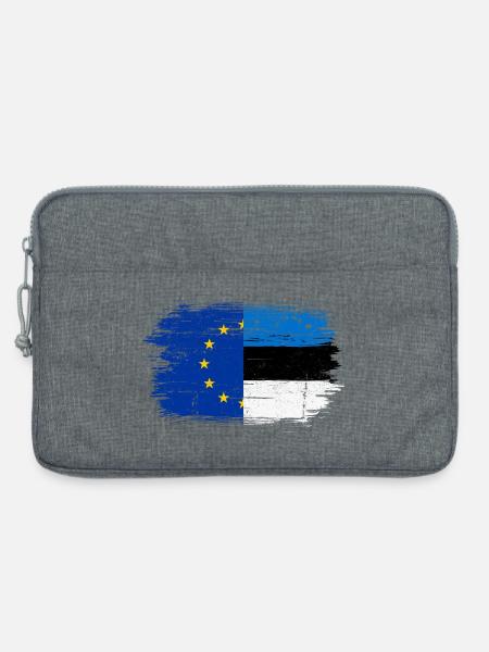 Fusion der EU-deutschen Flagge - Laptoptasche 13" - Grau meliert