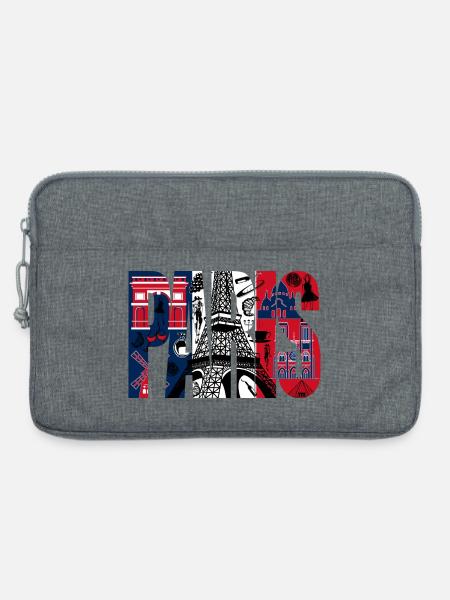 Collage Paris Eiffeltour - Laptoptasche 13" - Grau meliert
