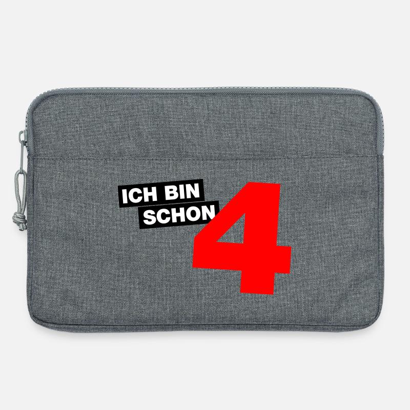 Ich bin schon 4 - Laptoptasche 13" - Grau meliert