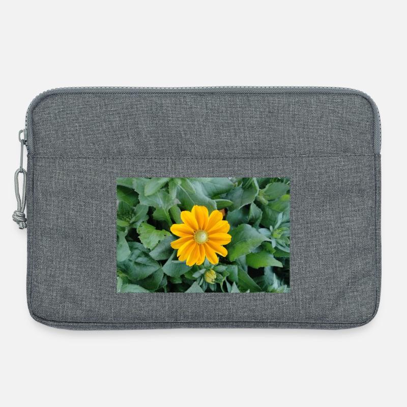 Gelbe Strahlenblüte - Laptoptasche 13" - Grau meliert