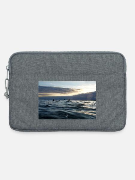 Crépuscule sur les vagues - Sacoche pour ordinateur portable 13 pouces - gris chiné