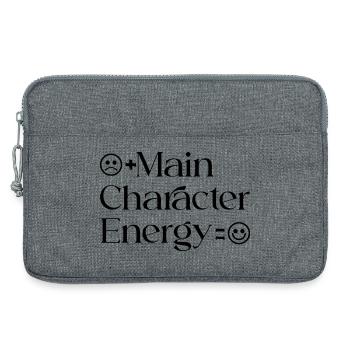Main_Character_Energy_Positive_smile - Laptop bag 13" - heather grey - Front