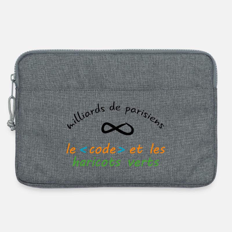 8_milliards_de_parisiens_le_code_et_les_haricot - Laptop bag 13" - heather grey