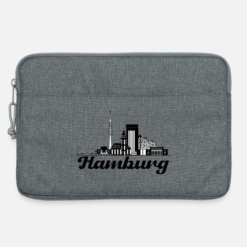 Hamburg Skyline Silhouette - Laptoptasche 13" - Grau meliert
