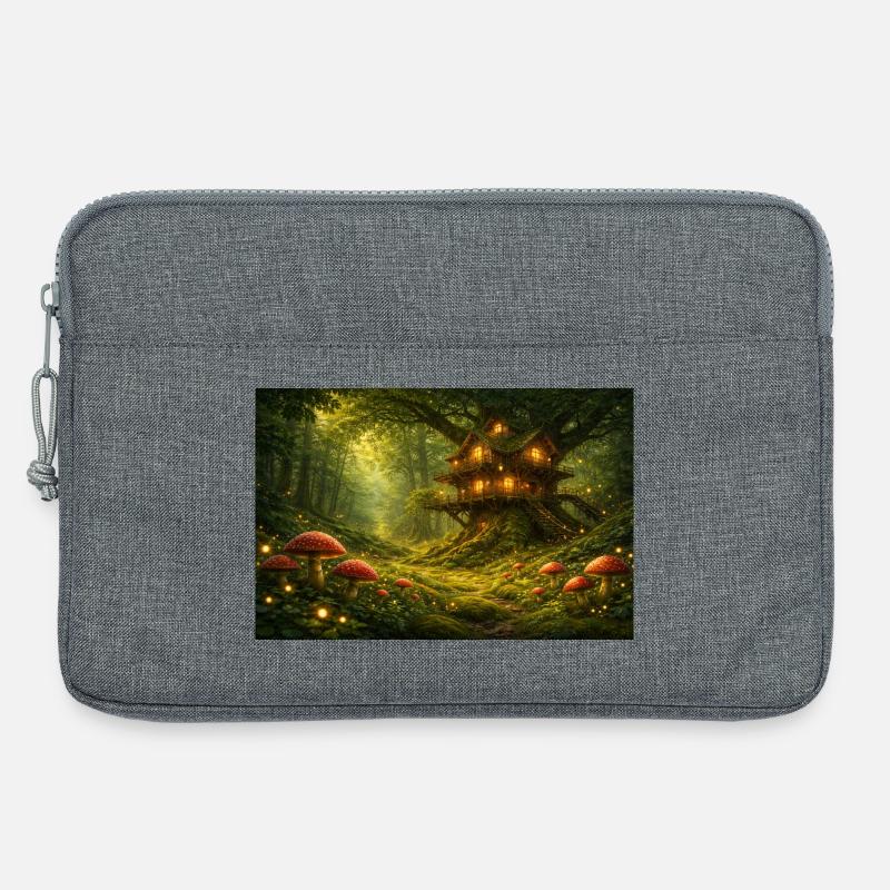 Baumhaus im Feenwald - Laptoptasche 13" - Grau meliert
